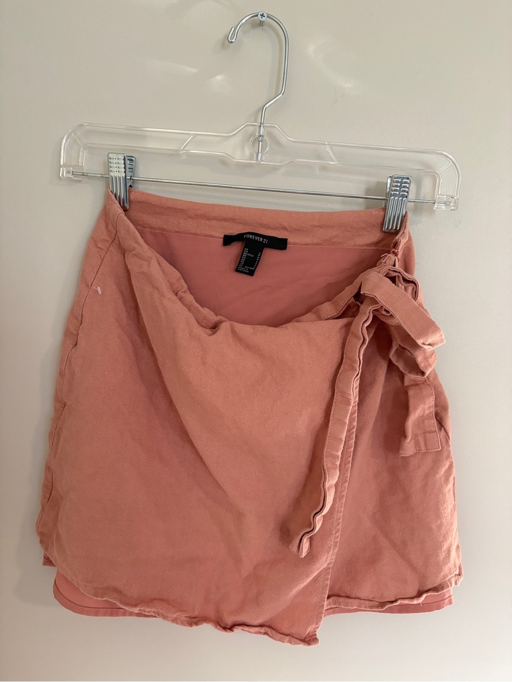 Forever 21 Dusty Rose Wrap Mini Skirt with Side Tie